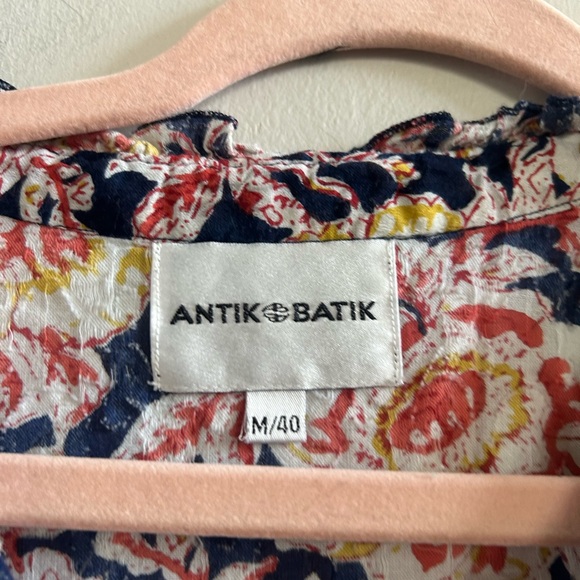 Antik Batik Andre Dress in Navy Batik Size Medium Floral - Picture 4 of 6